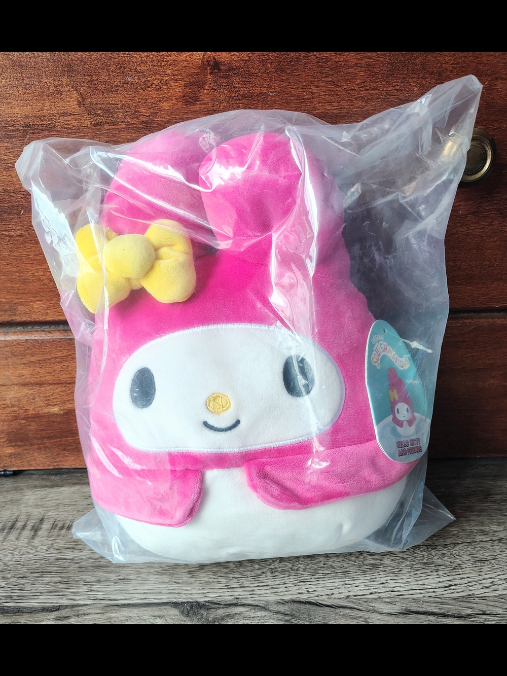 Squishmallows Pink and Yellow Bow Plush - Cute Character Stuffed Animal
